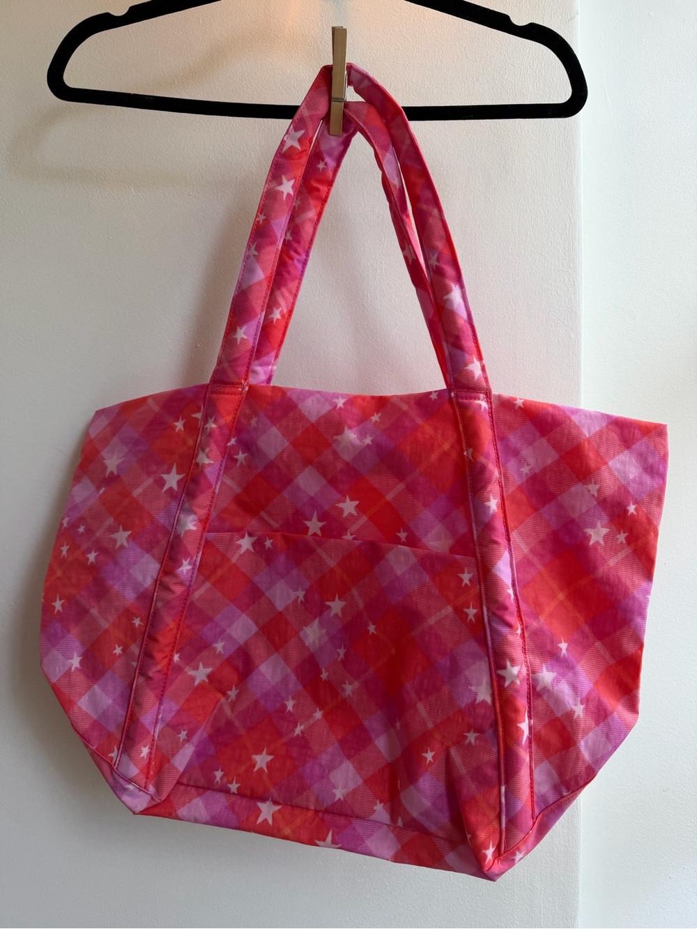 BAGGU Pink Star Plaid Cloud Bag - Picture 3 of 5
